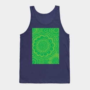 Lime Green Anemone Flowers Tank Top